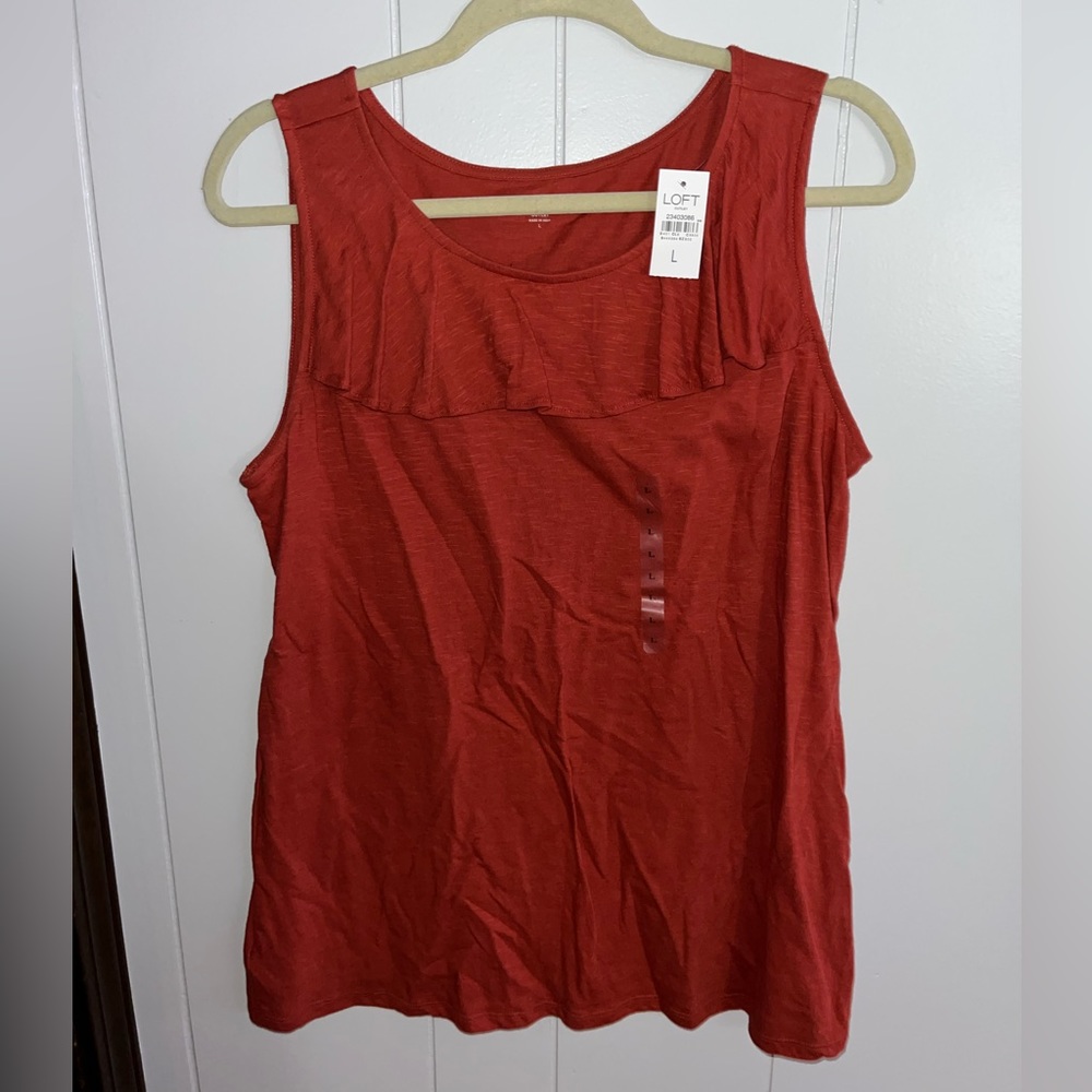Loft Tank Top Dark Orange NWT Women’s Size Large